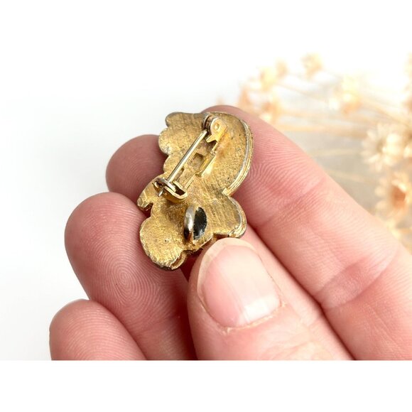 Koala Bear Gold Toned Figural Opal Inlay Vintage Brooch | Lapel Pin | Pendant - Picture 3 of 12